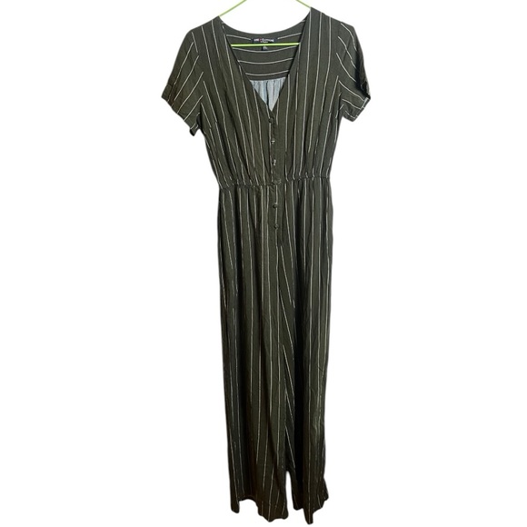 short sleeved striped‎ lightweight jumpsuit sz Small - Picture 1 of 8